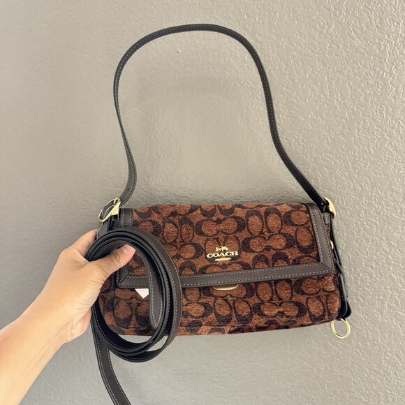 Coach Etta Small Flap Shoulder Bag in Signature Chenille CCV65 Fall Release - Picture 9 of 12